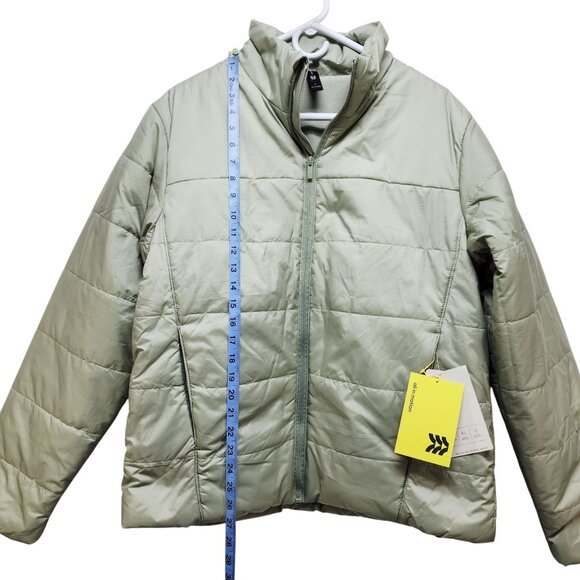 All In Motion Womens Quilted Puffer Jacket With Tags Size Medium Sage Green - Picture 2 of 10